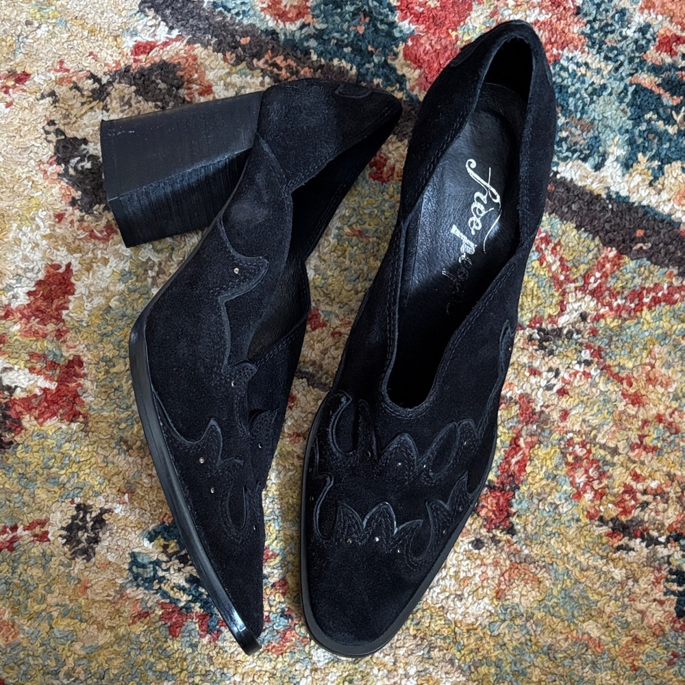 Free People Alamo Black Suede Booties